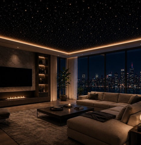 Starlight ceiling in a real room