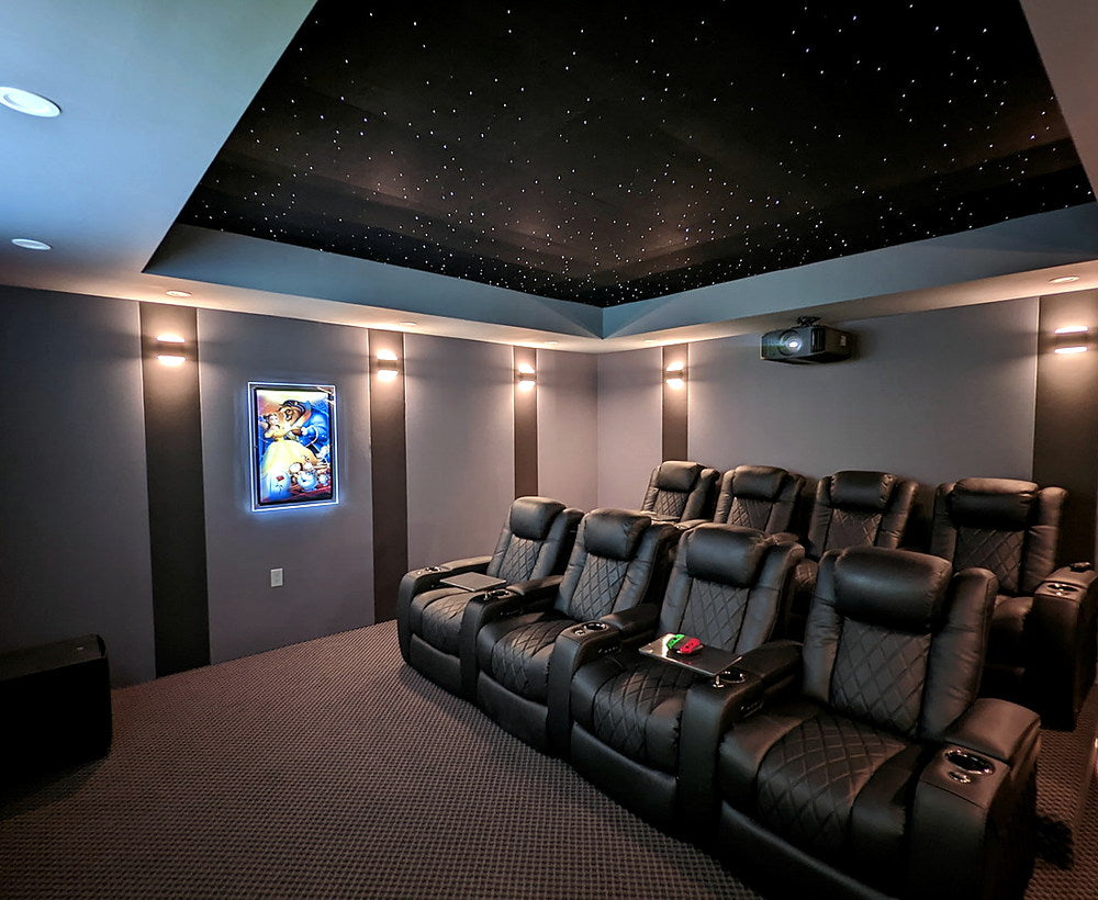 Customer home theater with starlight ceiling
