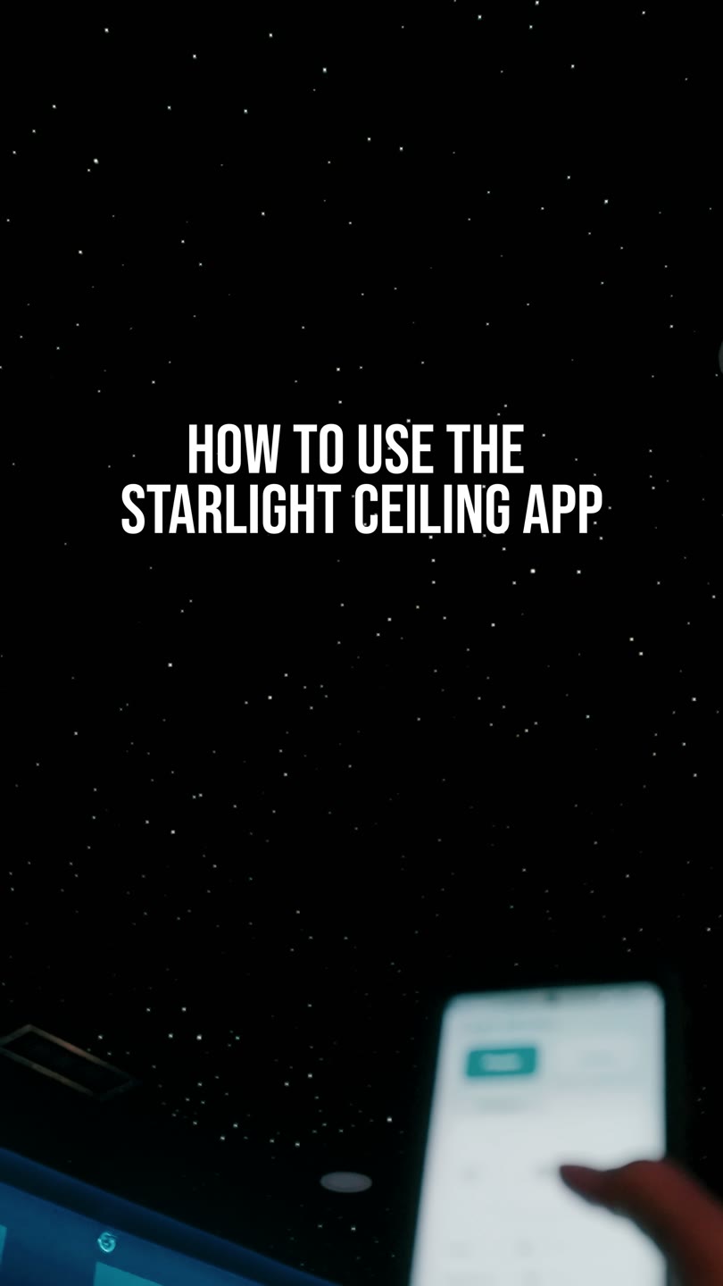 Using the Starlight Ceiling phone app under a star ceiling