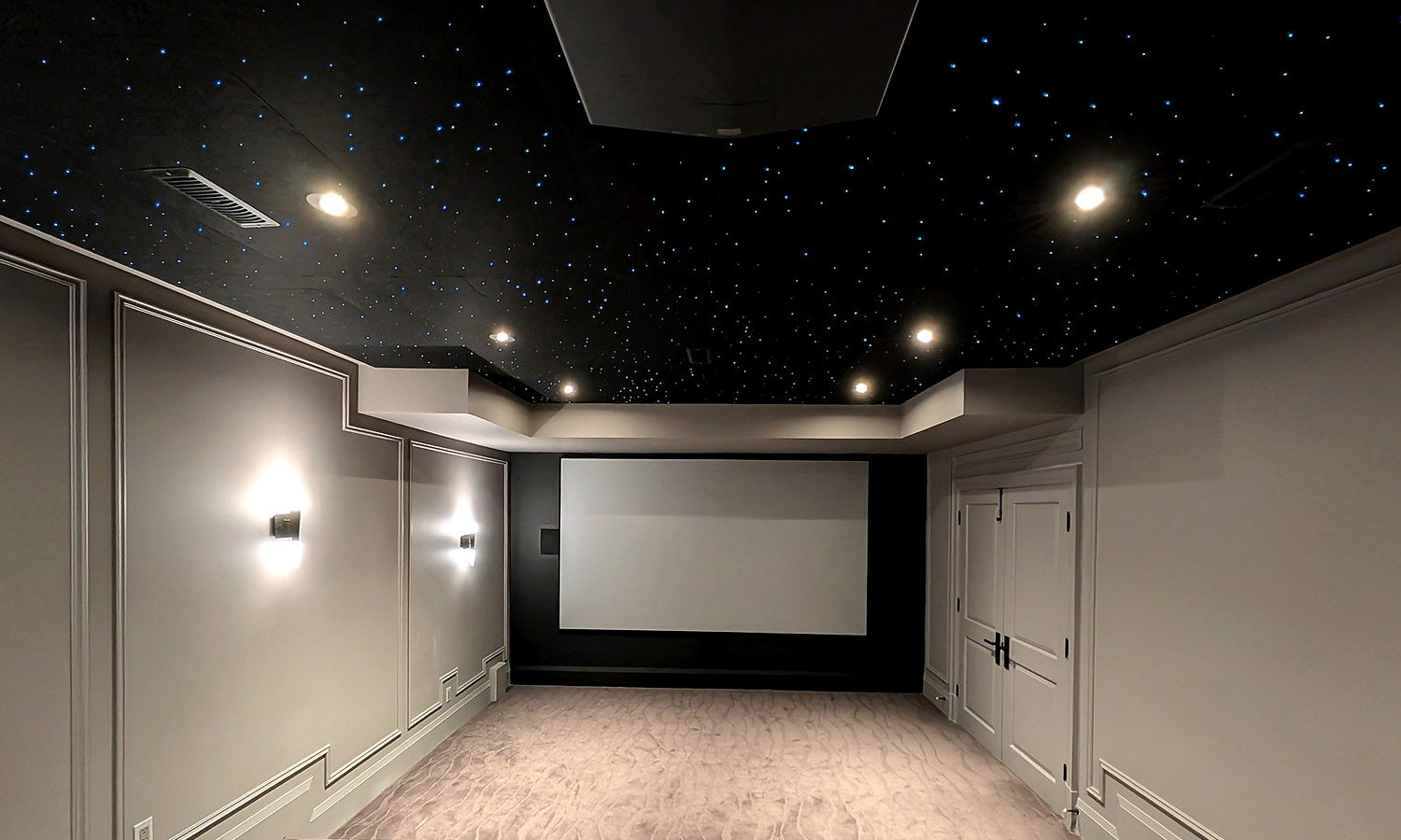 Completed customer starlight ceiling installation