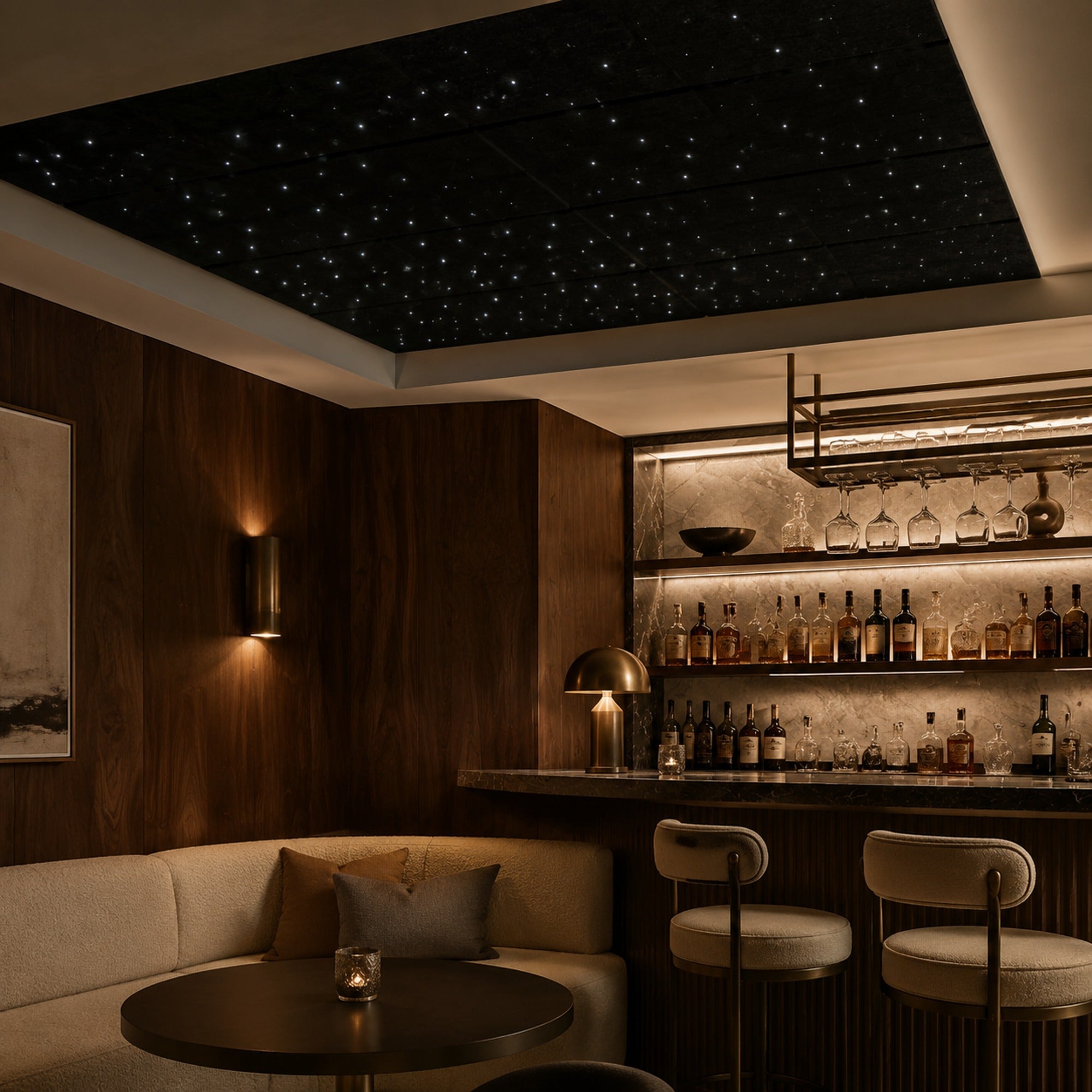 Star ceiling layout planning in home lounge
