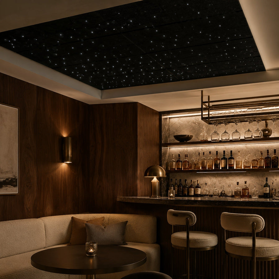 Star ceiling layout planning in home lounge