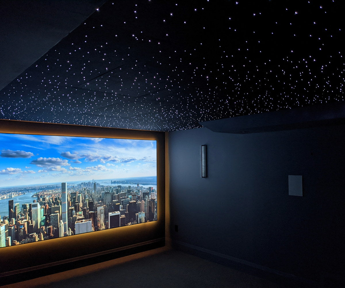 Real room transformed with a Starlight Ceiling