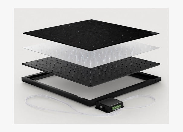 Exploded view of the modular Starlight Ceiling panel construction